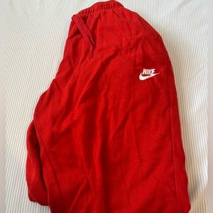 red nike sweatpants